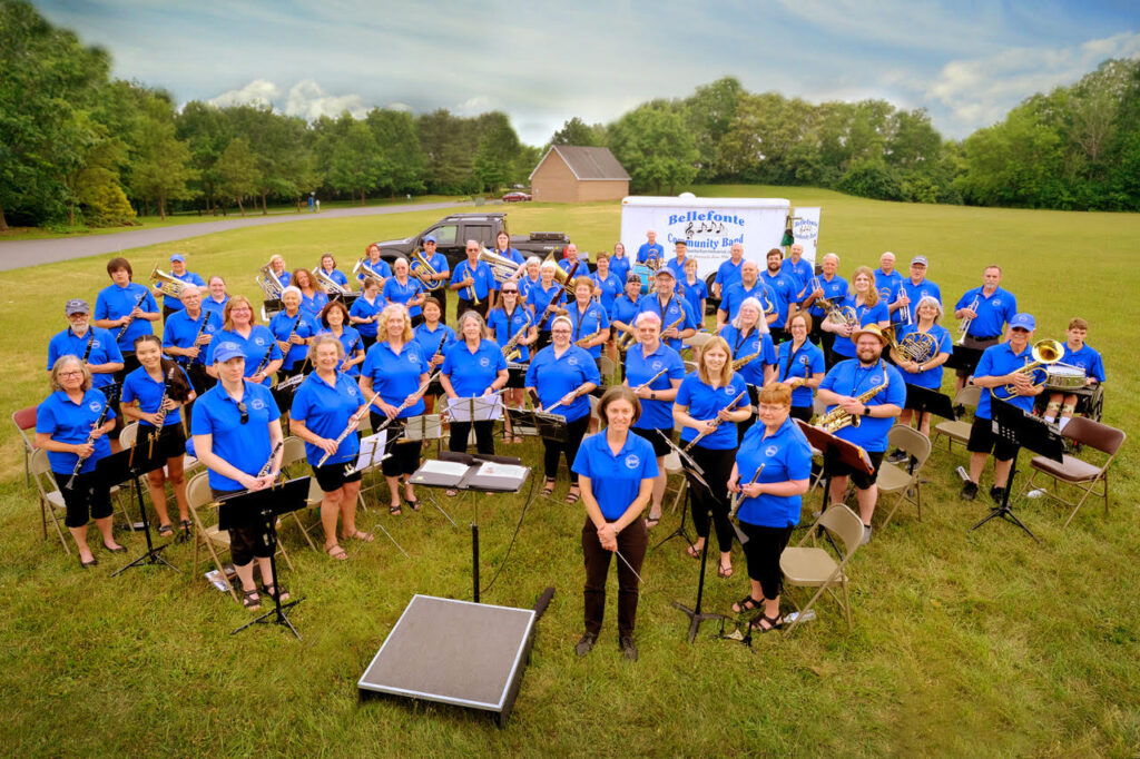 A group photo of the Bellefonte Community Band.